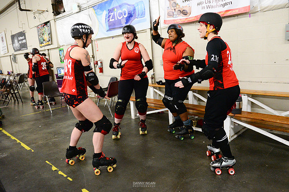 Grave Danger has a pre-bout dance party.