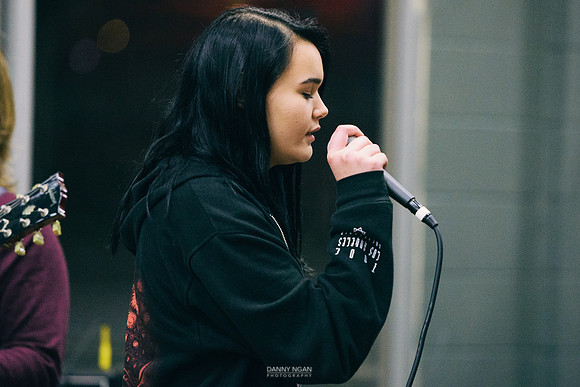 School of Rock performs during the break at Winter WonderSlam.