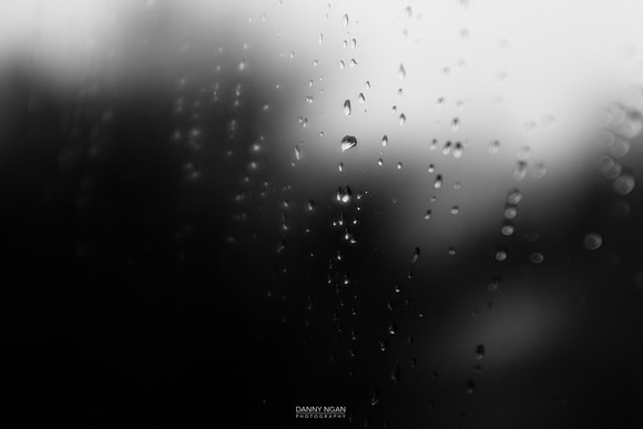 Rain drops on the window. Seattle, WA. March 2016.