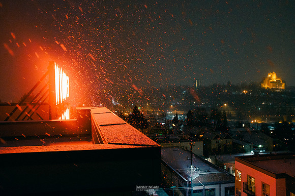 It's snowing! Seattle, WA. December 2016.