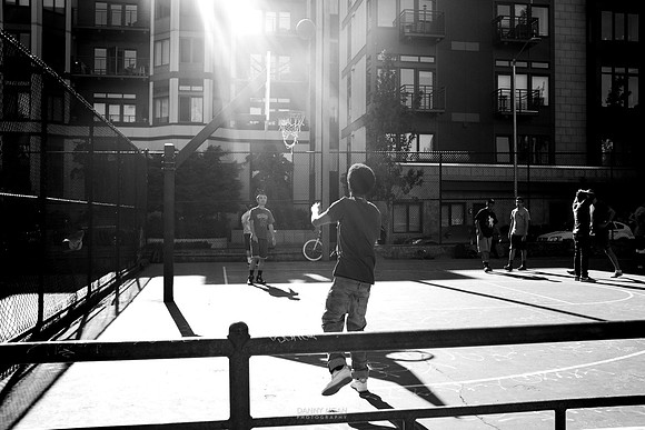 Shooting a 3. Seattle, WA. May 2016.