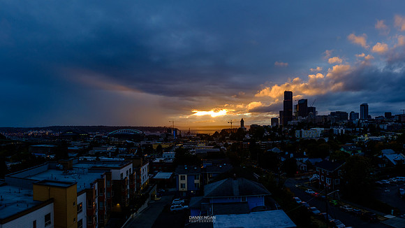 Late summer stormy sunset. Seattle, WA. September 2016.