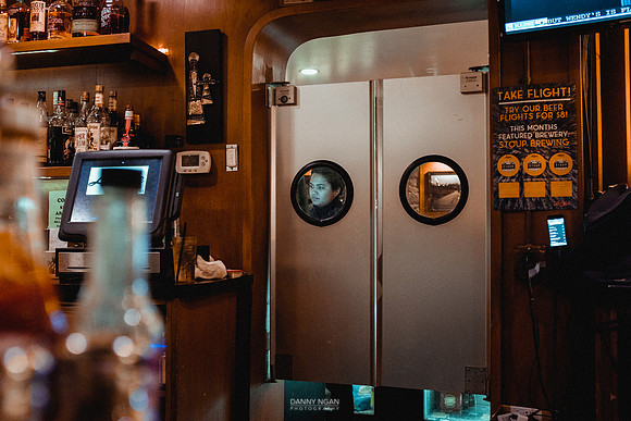 Behind the bar at Lost Lake. Seattle, WA. December 2016.