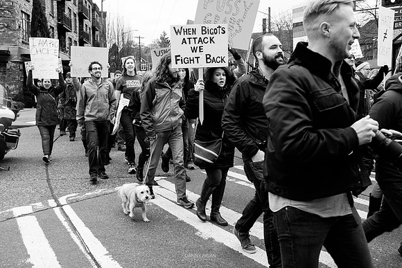 Seattle Women March Against Hate. Seattle, WA. December 2016.