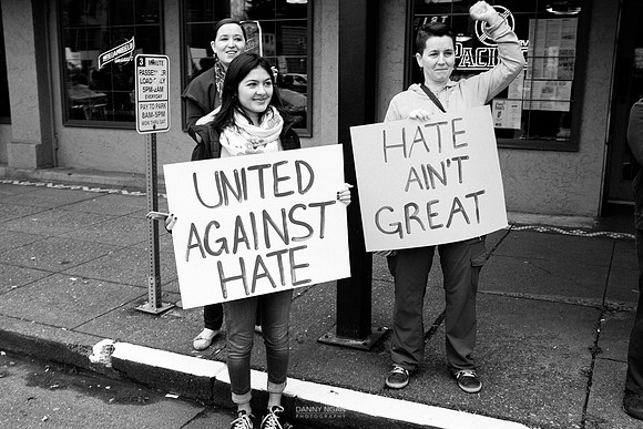 Seattle Women March Against Hate. Seattle, WA. December 2016.
