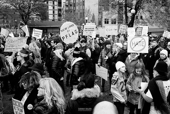 Seattle Women March Against Hate. Seattle, WA. December 2016.