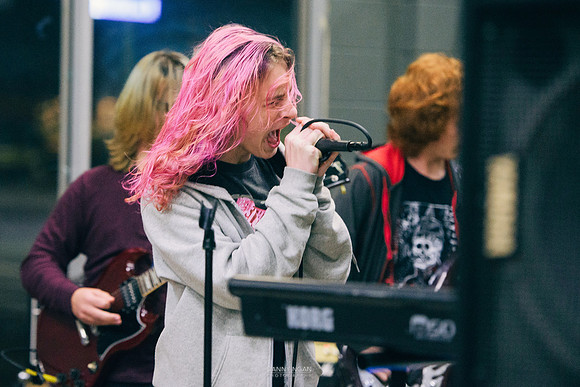 School of Rock performs during the break at Winter WonderSlam.