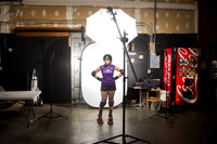 Taj Mahell poses for a lighting test.