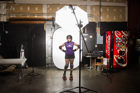 Taj Mahell poses for a lighting test.